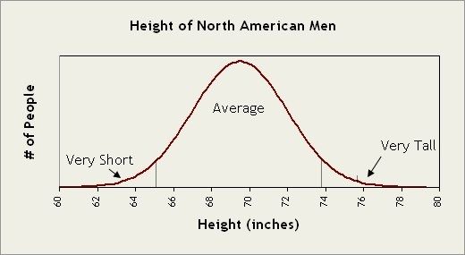 Chart of height of North American men
