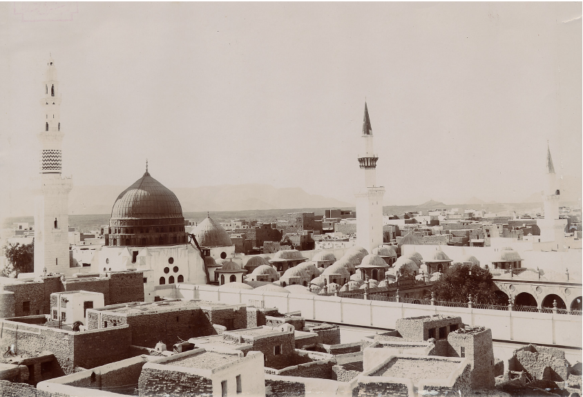 An early photograph of Mosque of the Prophet.